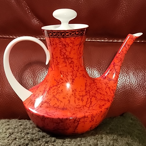 BLOCK BIDASOA FLAMENCO PATTERN VINTAGE TEA/COFFEE POT - Picture 1 of 9